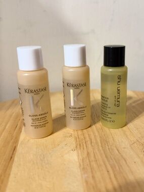 Kerastase and Shu Uemura lot of 3 (three) mini sizes hair oil NEW